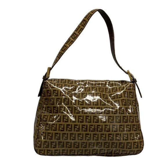 Auth FENDI Mamma bucket / Zucchino pattern 26325 Brown Dark Brown Coated Canvas - Picture 2 of 16